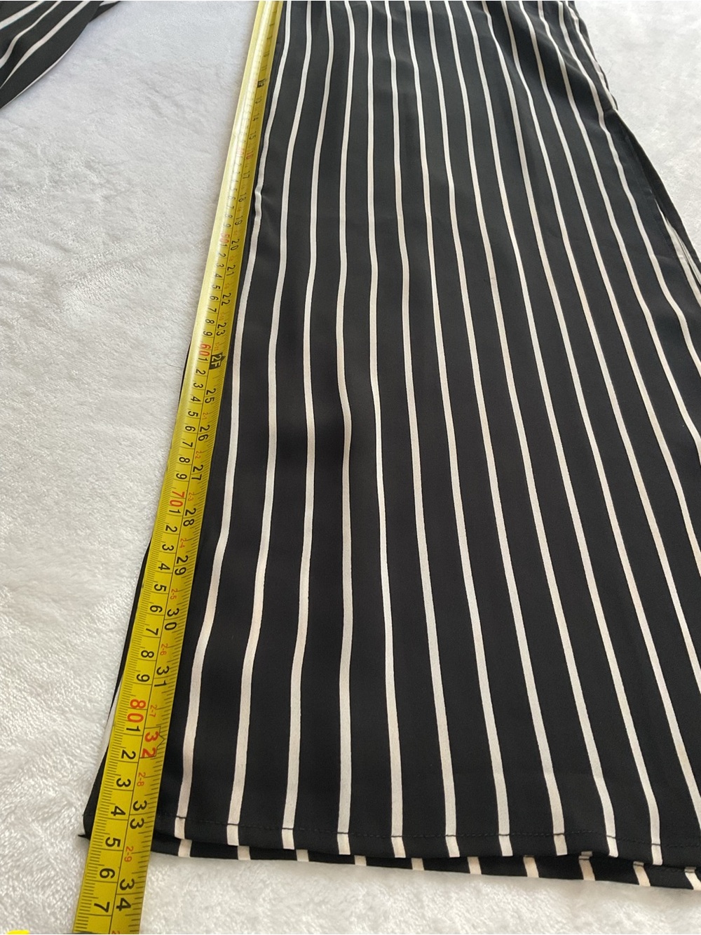 Analili Black White Striped Paperbag Waist Wide Leg Pants M - Picture 7 of 13